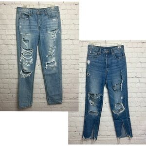 TWO Pairs of Super Distressed Size 4 Jeans